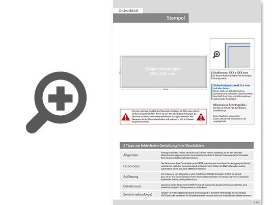 Product Bild eckiger_holzstempel_mit_blauem_stempelkissen